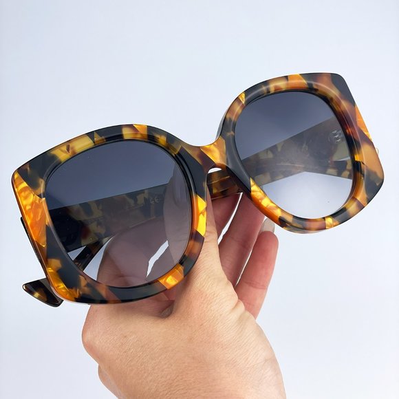 Gucci GG1257S 004 Sunglasses Havana Gradient Blue Butterfly Oversized Women main image 4